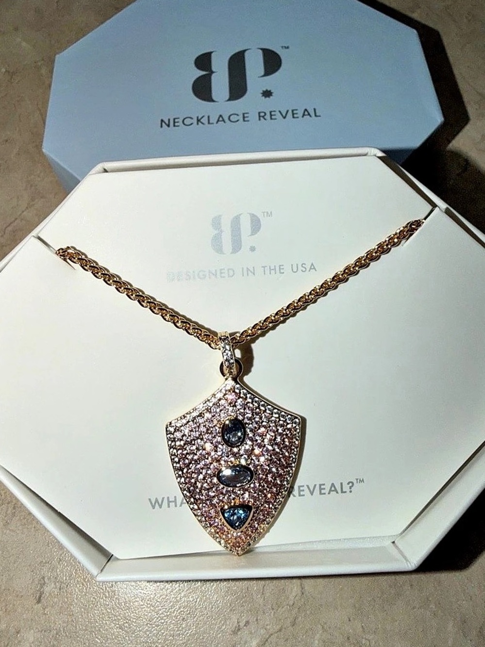 Bomb Party Necklace-The Eloise Aqua Blue on Gold NK45272